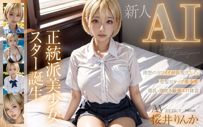 【新人AI】正统派美少女明星诞生 金髮H罩杯 樱井玲花